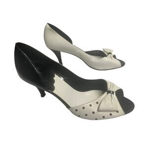 Té Casan by Gaetano Perrone Lmtd Edition B & W Polka Dot Peep Toe EU 40 (US 9.5)